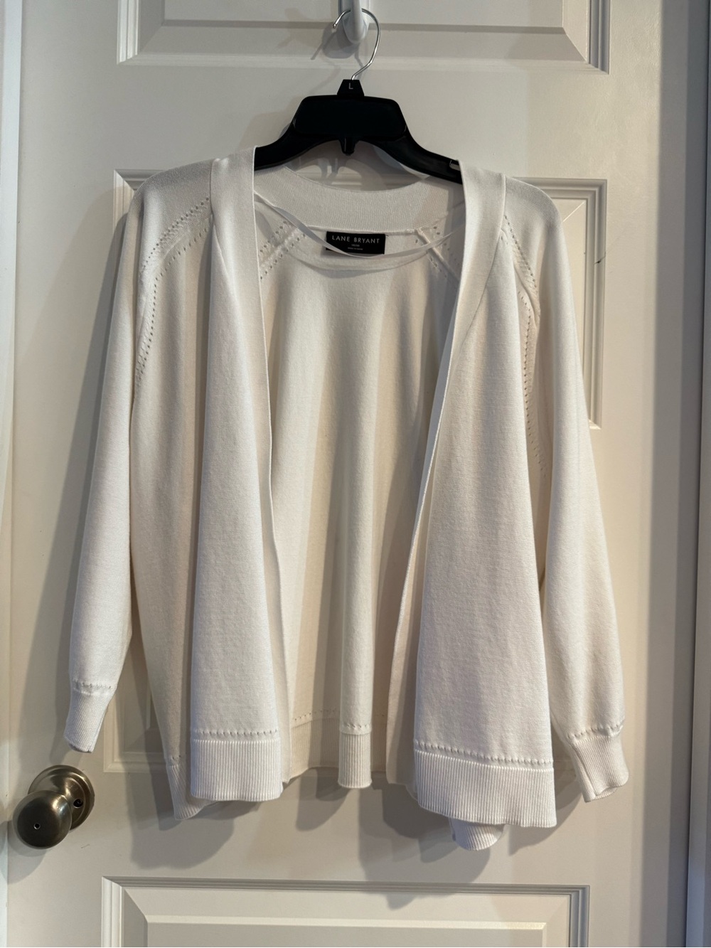 Lane Bryant White Open-Front Cardigan